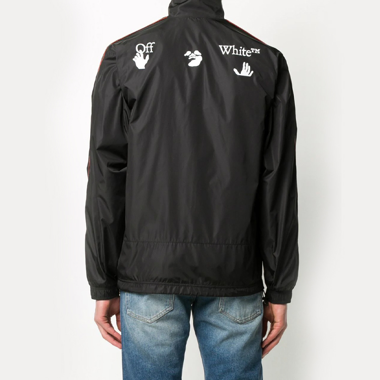 Details for オフホワイト FW20 レターロゴ ブラック ジップジャケット メンズ用 OMEA233E20FAB0011001