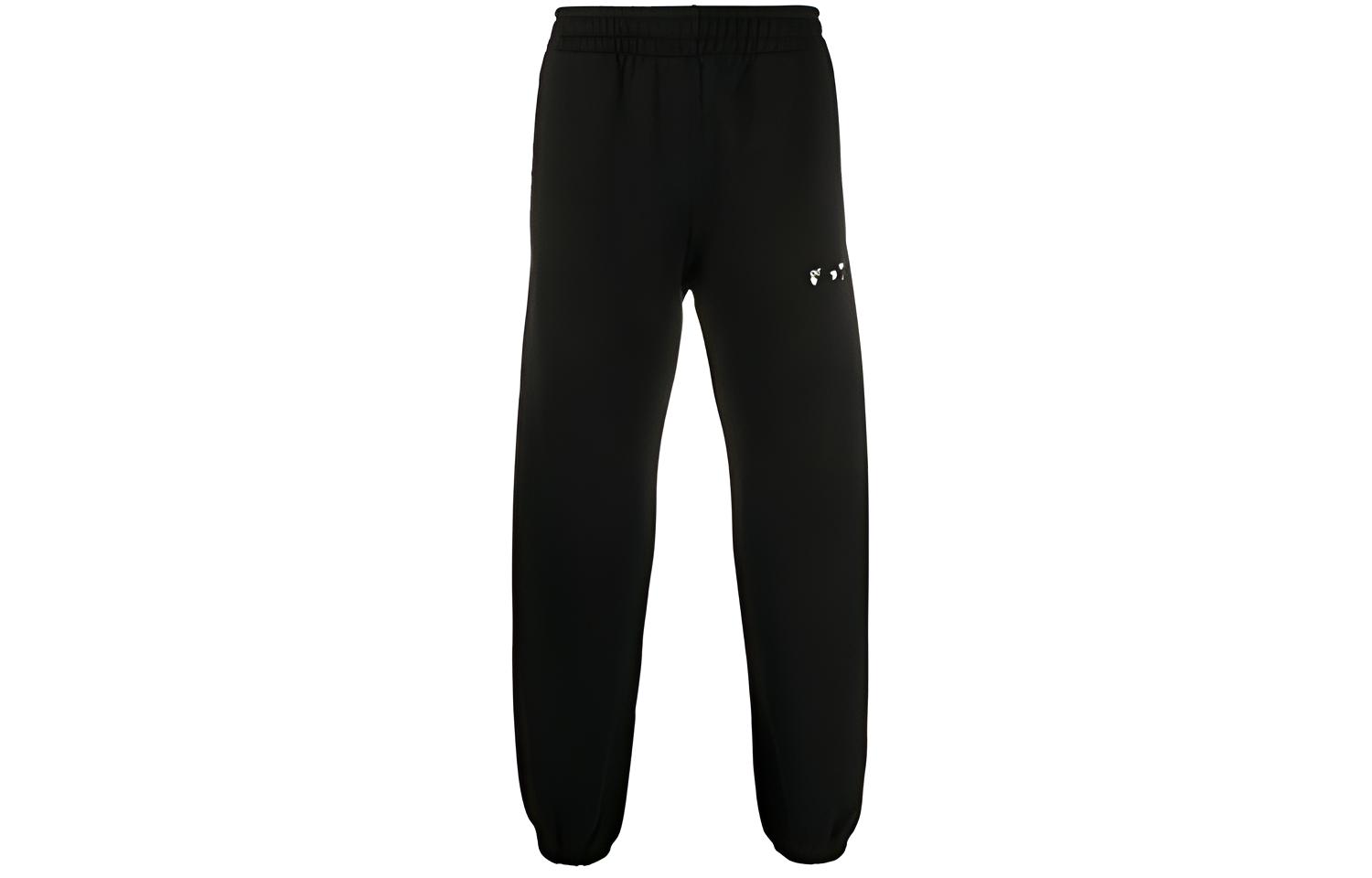 OFF-WHITE FW20 Logo Embroidered Track Pants Black Joggers OMCH030E20FLE0011001