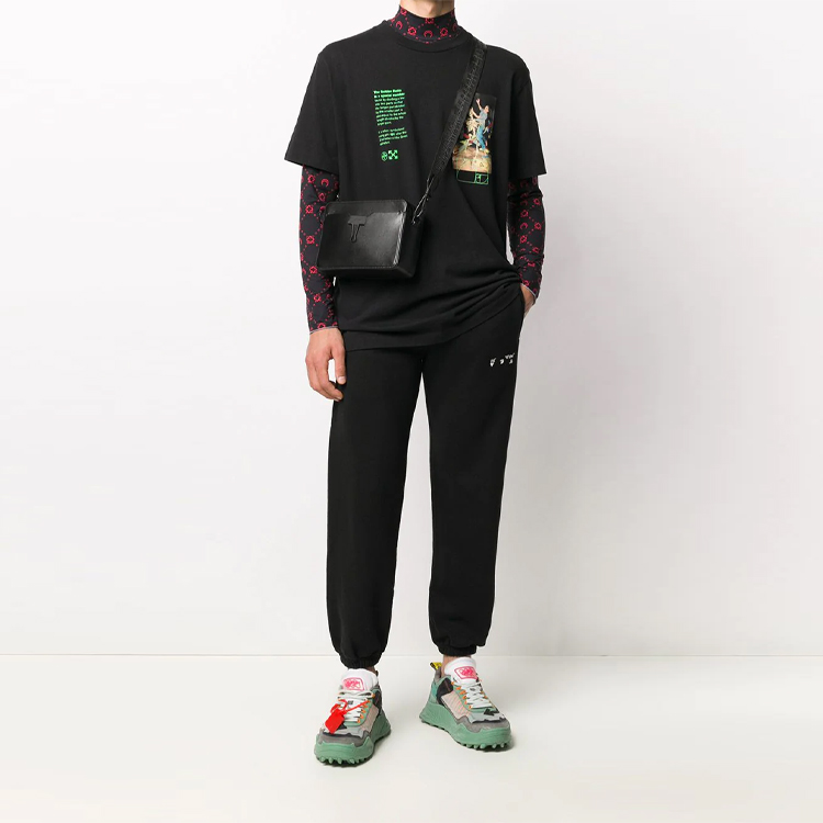 Lookbook OFF-WHITE FW20 Logo Embroidered Track Pants Black Joggers OMCH030E20FLE0011001