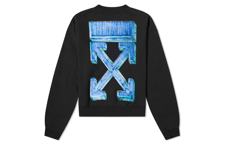 Off-White FW20 Marker Arrow Crewneck Pullover Sweatshirt Black () OMBA035E20FLE0021045