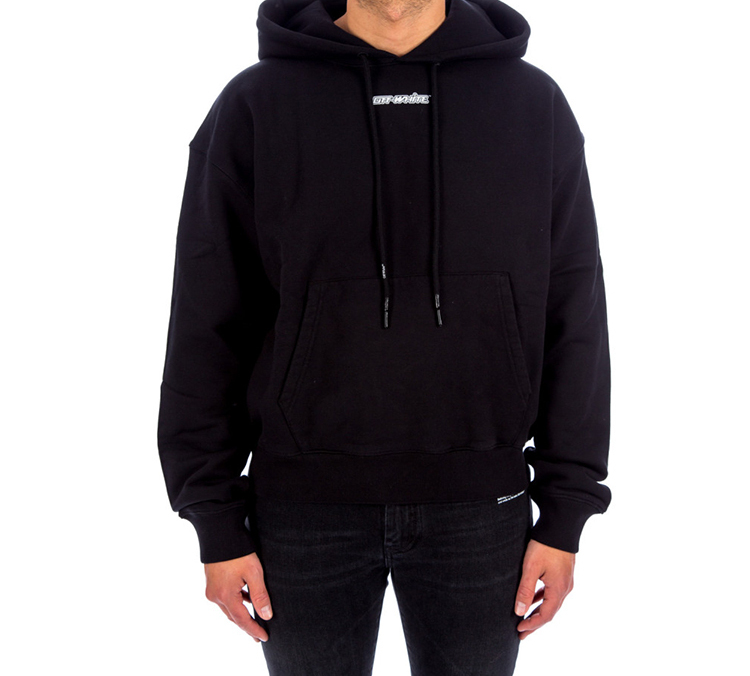 Shop OFF-WHITE FW20 Marker Arrows Print Black Sweatshirt Men OMBB037E20FLE0021045