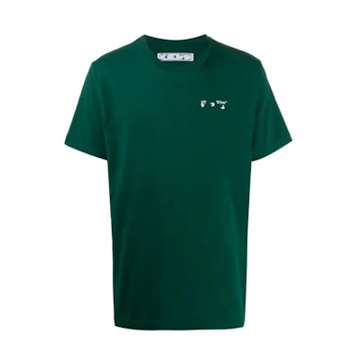 OFF-WHITE FW20 Mini Logo Green Short Sleeve T-Shirt OMAA027E20JER0015701