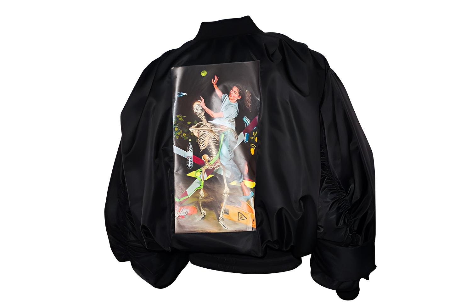 Off-White FW20 Pascal Back Print Bomber Jacket Black Mens OMEH020F20FAB0011010
