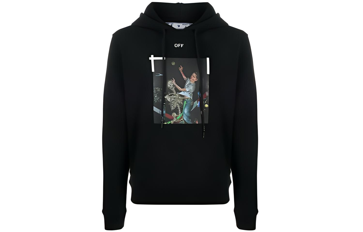 OFF-WHITE FW20 Pascal Painting Printed Hoodie Black OMBB034F20FLE0111001