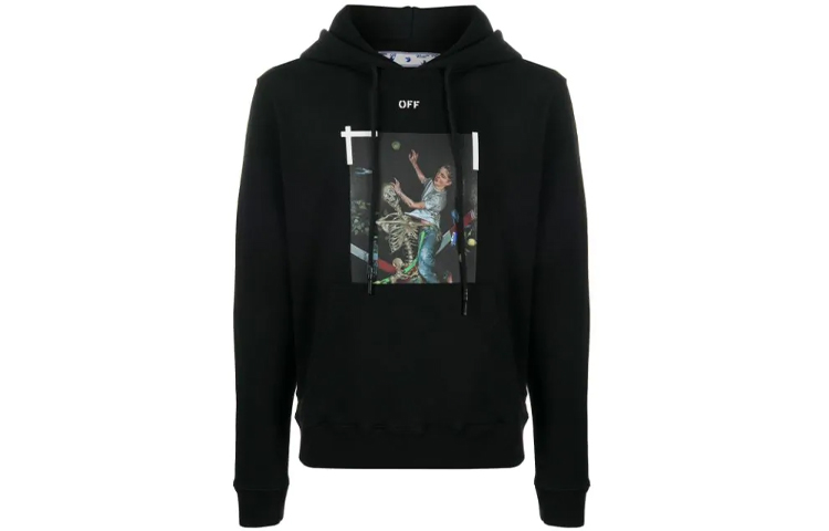 OFF-WHITE FW20 Pascal Painting Printed Hoodie Black OMBB034F20FLE0111001 圖 2