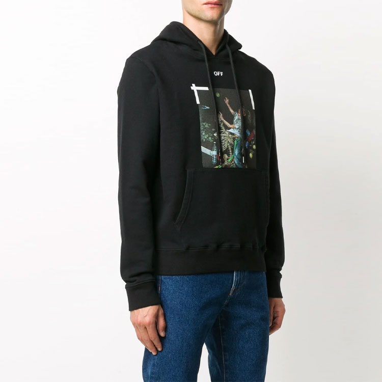 OFF-WHITE FW20 Pascal Painting Printed Hoodie Black OMBB034F20FLE0111001 圖 5