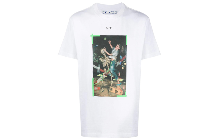 OFF-WHITE FW20 Pascal Print Short Sleeve Tee White OMAA027F20FAB0170155
