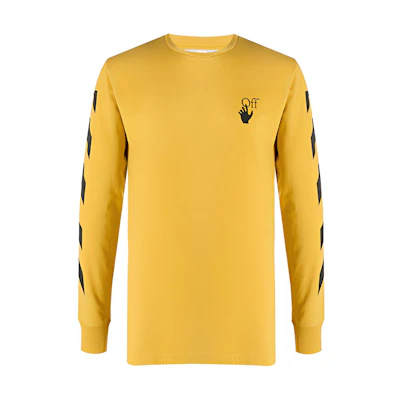 OFF-WHITE FW20 Printed Yellow Long Sleeve Sweatshirt () OMAB001F20FAB0081610