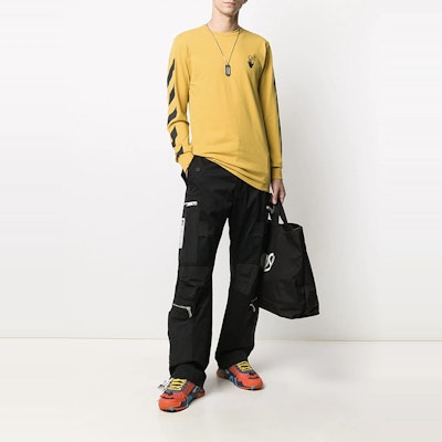 OFF-WHITE FW20 Printed Yellow Long Sleeve Sweatshirt () OMAB001F20FAB0081610 Lookbook OFF-WHITE FW20 Printed Yellow Long Sleeve Sweatshirt () OMAB001F20FAB0081610