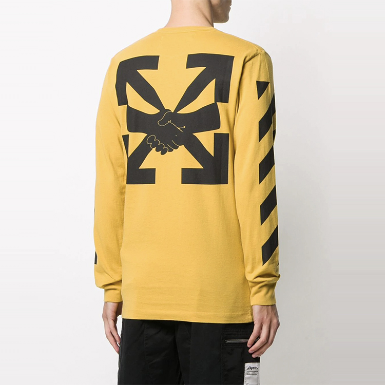 Purchase OFF-WHITE FW20 印花黃色長袖運動衫 OMAB001F20FAB0081610