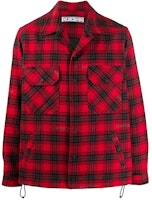 OFF-WHITE FW20 Red Plaid Jacket-Style Long Sleeve Shirt OMEM001E20FAB0012510 OFF-WHITE FW20 Red Plaid Jacket-Style Long Sleeve Shirt OMEM001E20FAB0012510