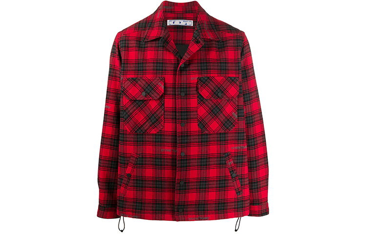 Order OFF-WHITE FW20 紅色格紋外套式長袖襯衫 OMEM001E20FAB0012510
