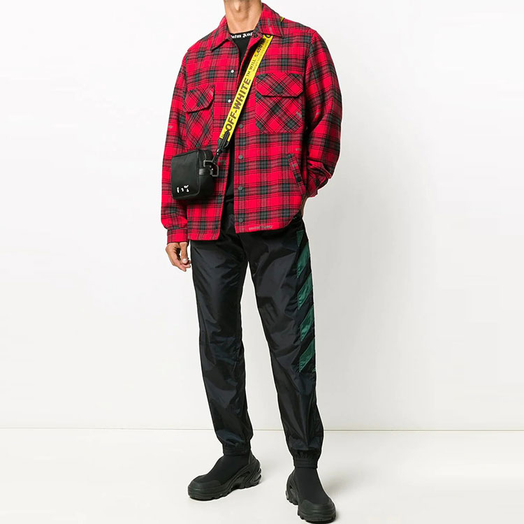 Lookbook OFF-WHITE FW20 紅色格紋外套式長袖襯衫 OMEM001E20FAB0012510