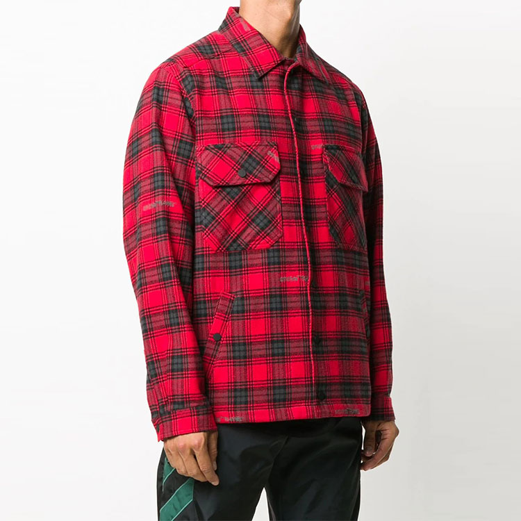 Purchase OFF-WHITE FW20 紅色格紋外套式長袖襯衫 OMEM001E20FAB0012510
