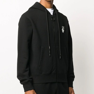 오프 화이트 FW20 리지어스 애로우 페인팅 집 후디 블랙 OMBE001F20FLE0031001 Shop 오프 화이트 FW20 리지어스 애로우 페인팅 집 후디 블랙 OMBE001F20FLE0031001