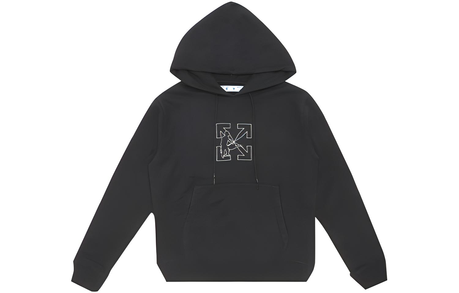 OFF-WHITE FW20 Sawed Arrows Hoodie Black OMBB034E20FLE0031001
