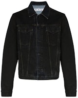 OFF-WHITE FW20 Solid Arrow Logo Print Denim Jacket Black OMYE054E20DEN0031049 OFF-WHITE FW20 Solid Arrow Logo Print Denim Jacket Black OMYE054E20DEN0031049