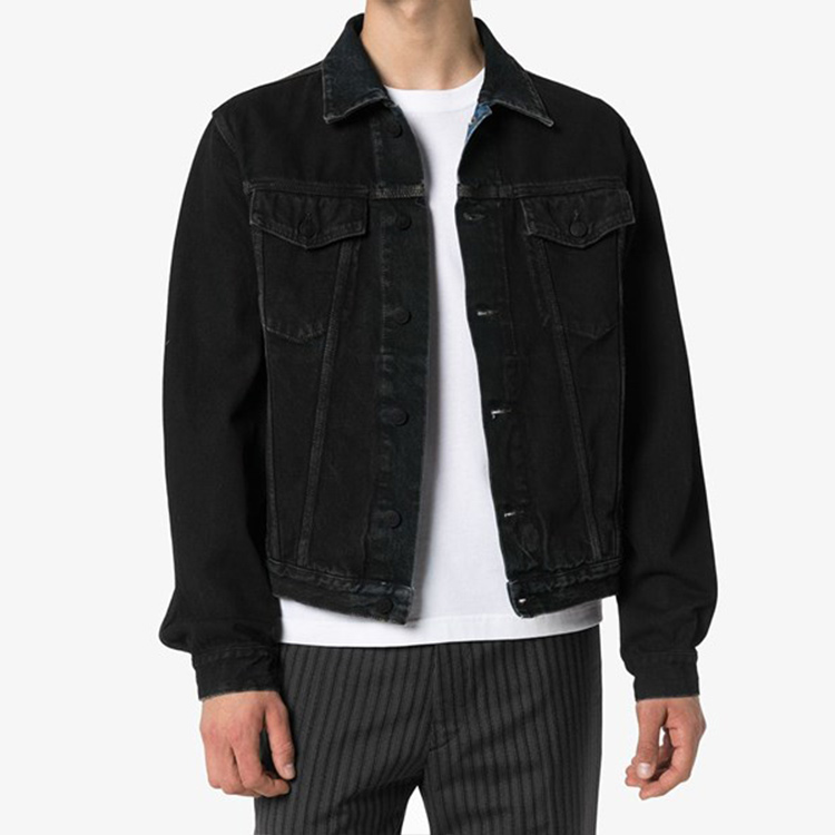 Shop オフホワイト FW20 ソリッドアロー ロゴプリント デニムジャケット ブラック OMYE054E20DEN0031049