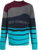 OFF-WHITE FW20 Striped Knit Wool Sweater Colorblock OMHE034R20E370252408 OFF-WHITE FW20 Striped Knit Wool Sweater Colorblock OMHE034R20E370252408