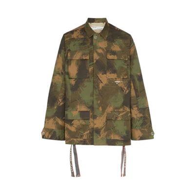 Off-White FW20 Virgil Camo Paint Field Jacket Green Menswear OMEL007E19A660189901