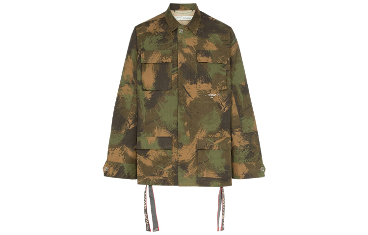Order Chaqueta Off-White FW20 Virgil Abloh Camo Paint Verde Hombre OMEL007E19A660189901