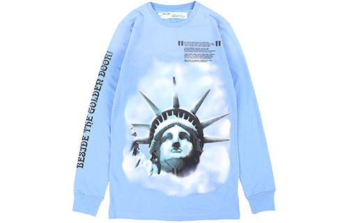 OFF-WHITE FW20 Virgil Statue of Liberty Hoodie Light Blue for Men OMBA025E181920153199 圖 2