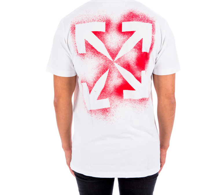 OFF-WHITE FW20 White T-Shirt with Red Spray Paint Arrows Print OMAA027E20JER0060125 圖 5