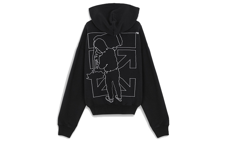 OFF-WHITE FW20 Workers Arrows Hoodie Men Black OMBB037E20FLE0051001