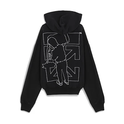 OFF-WHITE FW20 Workers Arrows Hoodie Men Black OMBB037E20FLE0051001