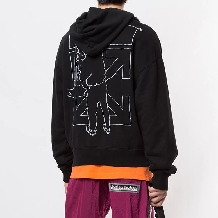 OFF-WHITE FW20 Workers Arrows Hoodie Men Black OMBB037E20FLE0051001 圖 4