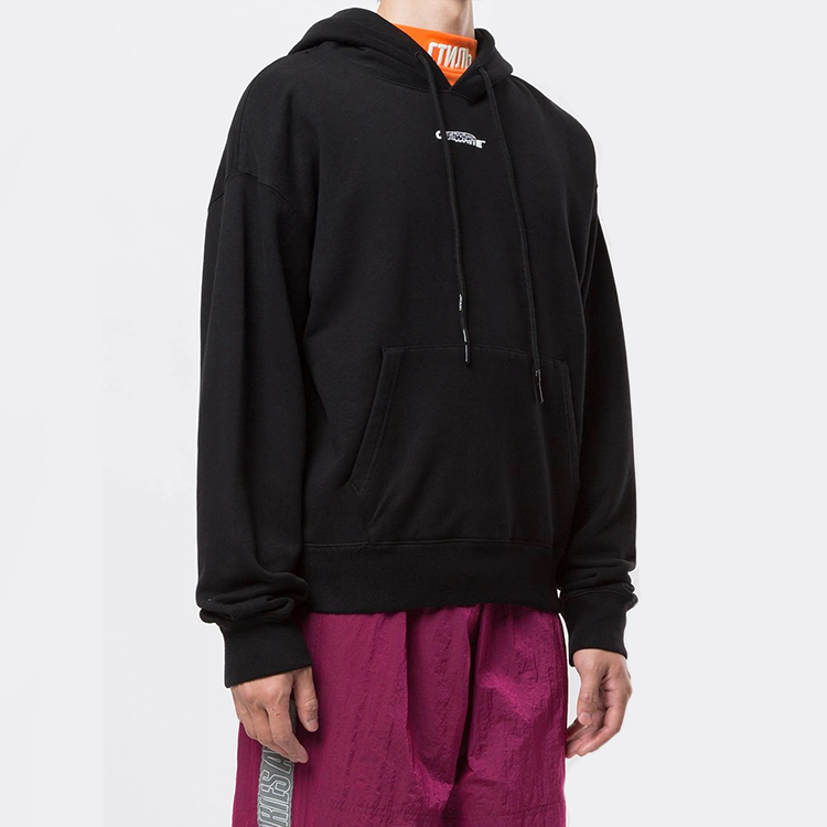 OFF-WHITE FW20 Workers Arrows Hoodie Men Black OMBB037E20FLE0051001 圖 5