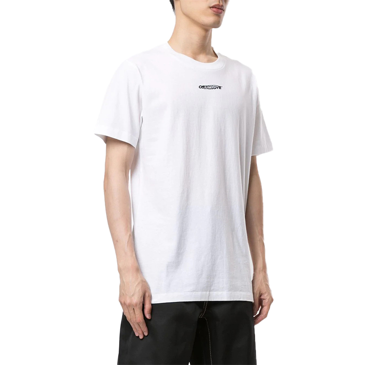 Lookbook Camiseta Gráfica Crewneck OFF-WHITE FW20 Workers Blanca. OMAA027E20JER0210110