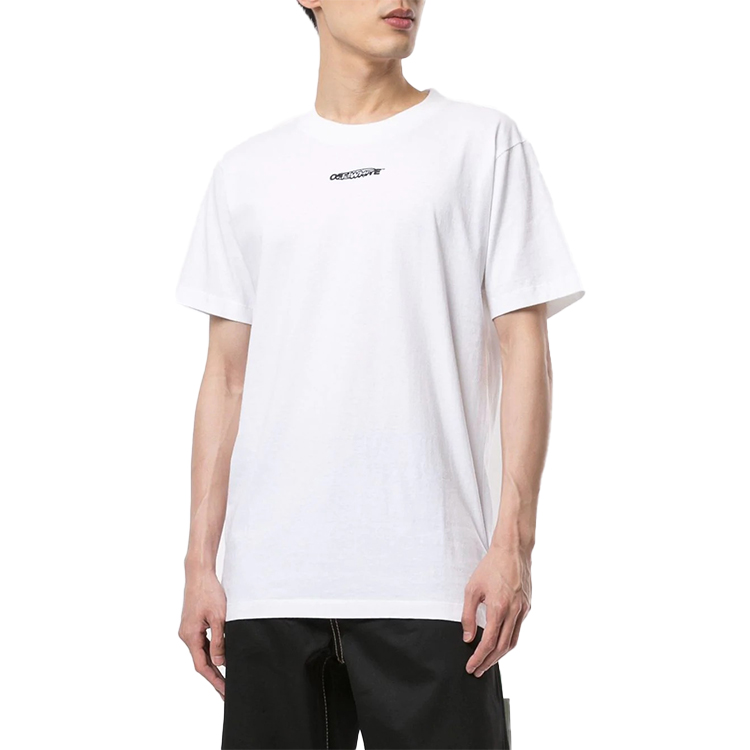 Shop Camiseta Gráfica Crewneck OFF-WHITE FW20 Workers Blanca. OMAA027E20JER0210110