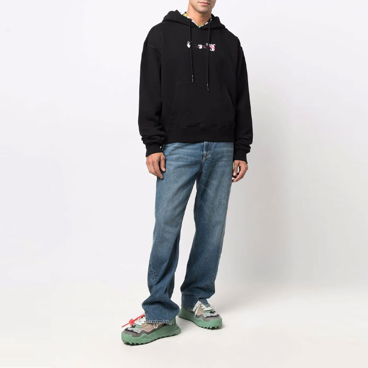 OFF-WHITE FW21 Acrylic Arrows Hoodie Oversized Fit Men’s Black OMBB037F21FLE0151032 圖 3