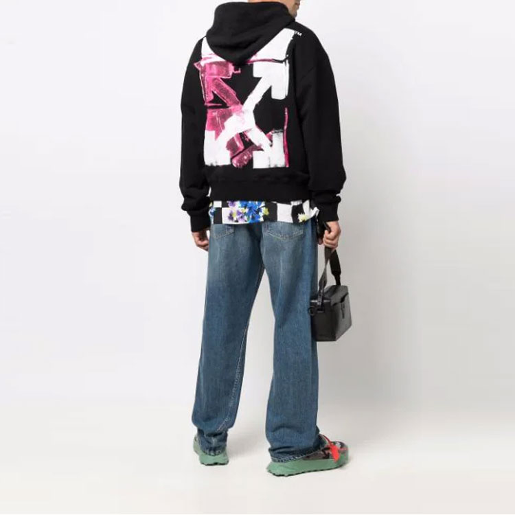 OFF-WHITE FW21 Acrylic Arrows Hoodie Oversized Fit Men’s Black OMBB037F21FLE0151032 圖 4