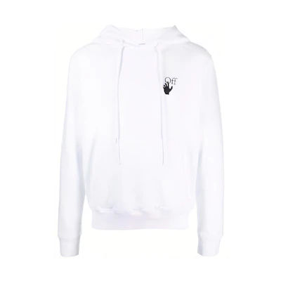 OFF-WHITE FW21 Arrow Graphic Hoodie White Menswear Regular Fit. OMBB034F21FLE0020184