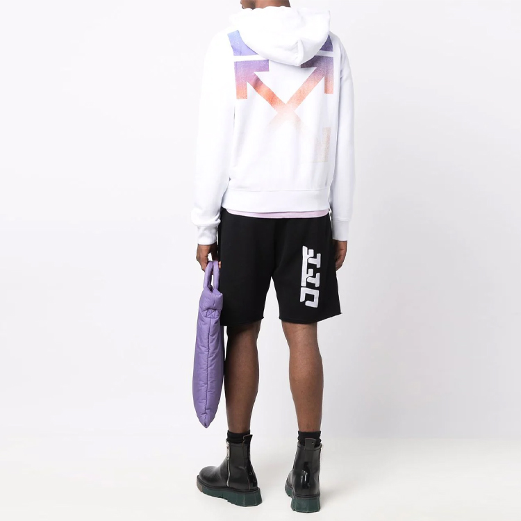 OFF-WHITE FW21 Arrow Graphic Hoodie White Menswear Regular Fit. OMBB034F21FLE0020184 圖 3