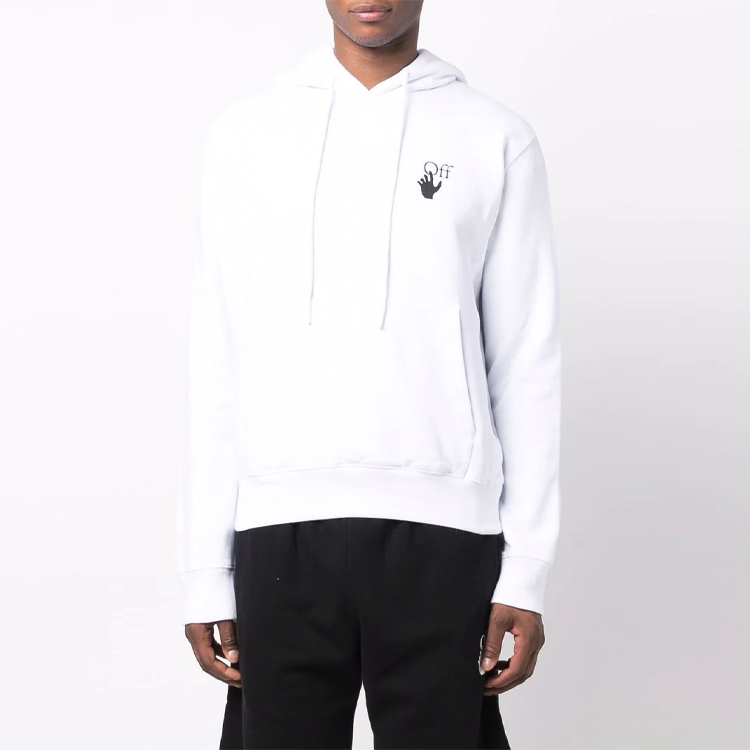 OFF-WHITE FW21 Arrow Graphic Hoodie White Menswear Regular Fit. OMBB034F21FLE0020184 圖 4