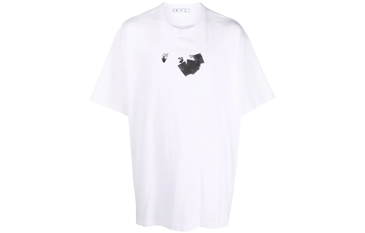 OFF-WHITE FW21 Arrow Graphic Print Oversized White Short Sleeve Tee OMAA038F21JER0080110