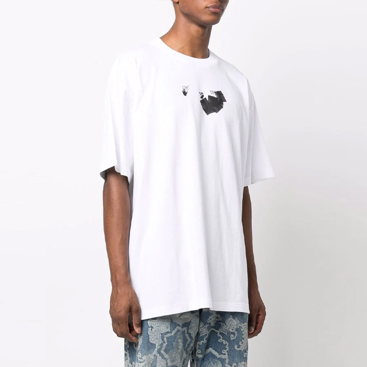 OFF-WHITE FW21 Arrow Graphic Print Oversized White Short Sleeve Tee OMAA038F21JER0080110 圖 4