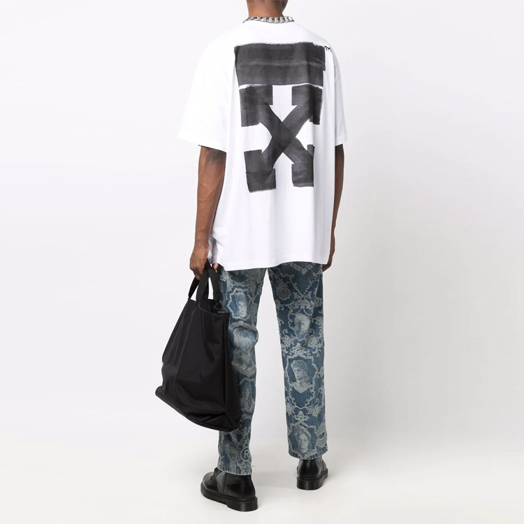 OFF-WHITE FW21 Arrow Graphic Print Oversized White Short Sleeve Tee OMAA038F21JER0080110 圖 5