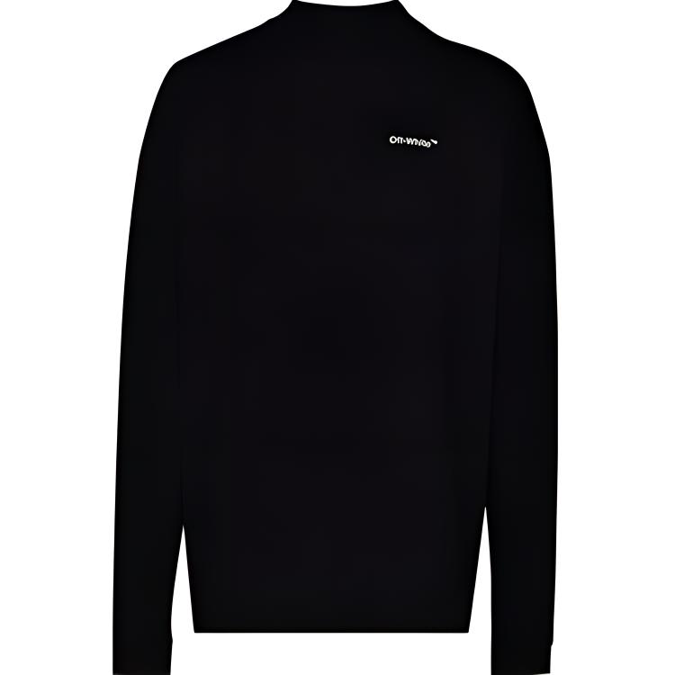 OFF-WHITE FW21 Arrow Logo Long Sleeve Crewneck T-Shirt Black ( Loose Fit) OMAB032C99JER0011001