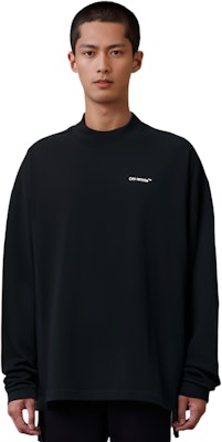 OFF-WHITE FW21 箭头标志长袖宽松版型黑色T恤 OMAB032C99JER0011001 3