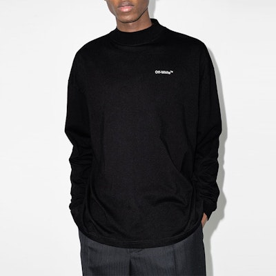 OFF-WHITE FW21 箭头标志长袖宽松版型黑色T恤 OMAB032C99JER0011001 Shop OFF-WHITE FW21 箭头标志长袖宽松版型黑色T恤 OMAB032C99JER0011001