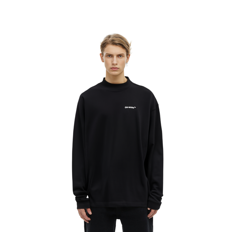 Details for OFF-WHITE FW21 箭头标志长袖宽松版型黑色T恤 OMAB032C99JER0011001