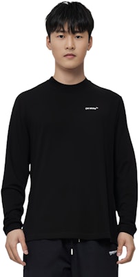 OFF-WHITE FW21 箭头标志长袖宽松版型黑色T恤 OMAB032C99JER0011001 Sizing OFF-WHITE FW21 箭头标志长袖宽松版型黑色T恤 OMAB032C99JER0011001