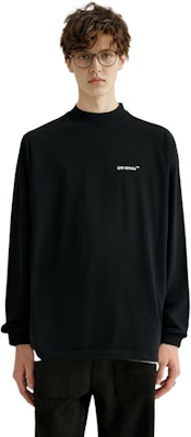 OFF-WHITE FW21 箭头标志长袖宽松版型黑色T恤 OMAB032C99JER0011001 1