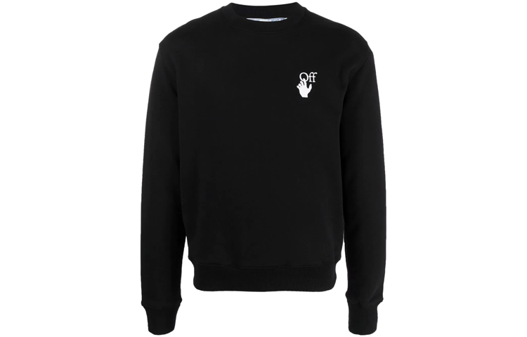 Order Sudadera Negra Manga Larga OFF-WHITE FW21 con Logo Flecha Regular Fit. OMBA025F21FLE0061084