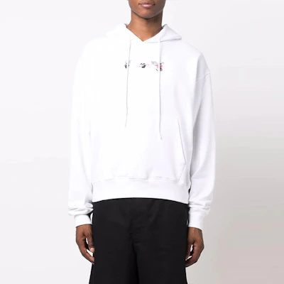 OFF-WHITE FW21 箭头标志印花连帽衫 白色套头衫. OMBB037F21FLE0150132 Shop OFF-WHITE FW21 箭头标志印花连帽衫 白色套头衫. OMBB037F21FLE0150132
