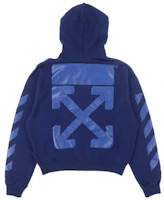 Off-White FW21 Arrow Logo Striped Pullover Hoodie Men’s Blue OMBB037F21FLE0074545 Off-White FW21 Arrow Logo Striped Pullover Hoodie Men’s Blue OMBB037F21FLE0074545